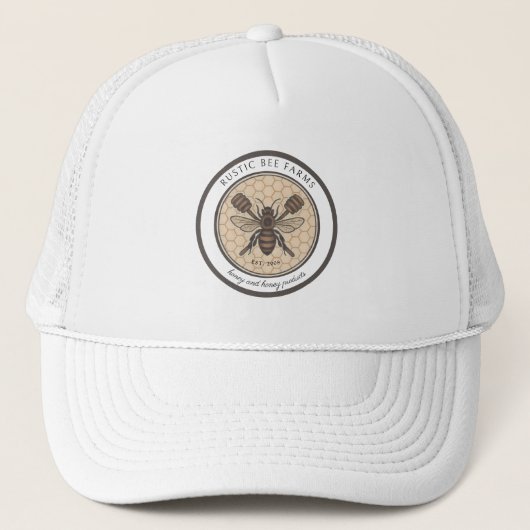 Rustic Honey Bee Beekeeper Apiary Product Trucker Pet (Voorkant)