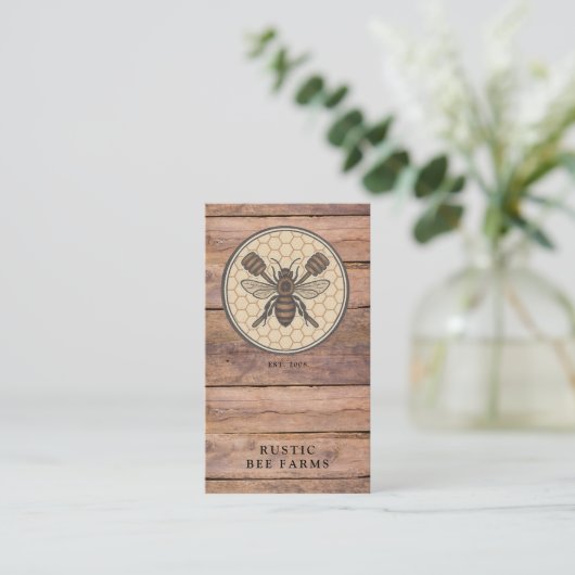 Rustic Honey Bee Beekeeper Apiary Visitekaartje (Staand voorkant)