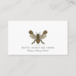 Rustic Honey Bee Beekeeper Apiary Visitekaartje
