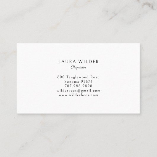 Rustic Honey Bee Beekeeper Apiary Visitekaartje (Achterkant)