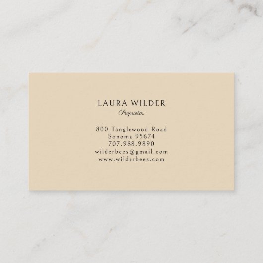 Rustic Honey Bee Beekeeper Apiary Visitekaartje (Achterkant)