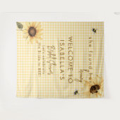 Rustic Honey Bee Bridal Shower Fabric Welcome Sign Wandkleed (Voorkant (horizontaal))