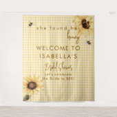 Rustic Honey Bee Bridal Shower Fabric Welcome Sign Wandkleed (Voorkant)