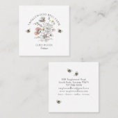 Rustic Honey Bee Florals Apiary Beekeeper Honey Vierkante Visitekaartje (Voorkant / Achterkant)