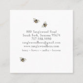 Rustic Honey Bee Florals Apiary Beekeeper Honey Vierkante Visitekaartje (Achterkant)