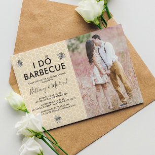 Rustic Honey Bee I Do BBQ Foto-betrokkenheid Kaart