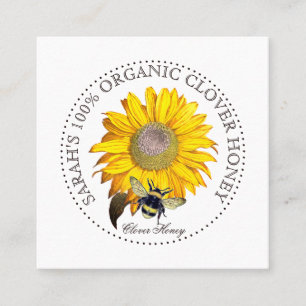 Rustic Honey Bee Yellow Dandelion Visitekaartje