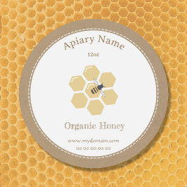 Rustic Honey Jar Label Sticker voor bijentelers