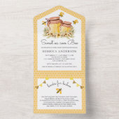 Rustic Honey Jars Sweet as can Bee Baby shower All In One Uitnodiging (Binnen)