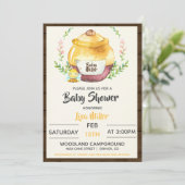 Rustic Honey Pot & Bee Baby shower Kaart (Staand voorkant)