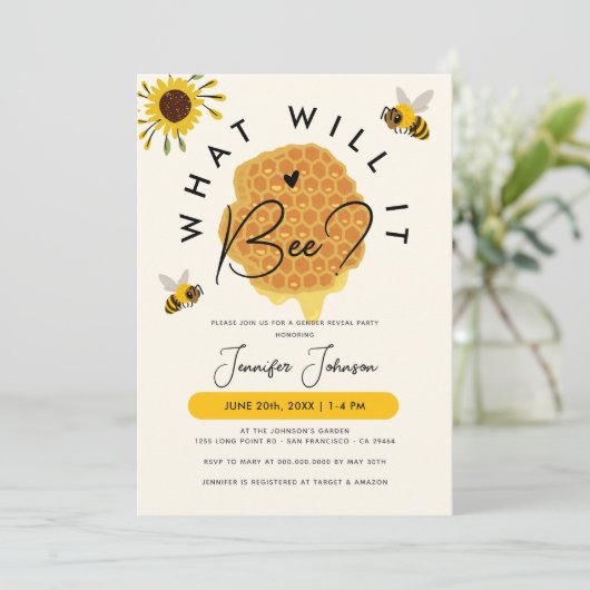 Rustic Honey - Wat wordt het Gender Reveal Party? Kaart (Staand voorkant)