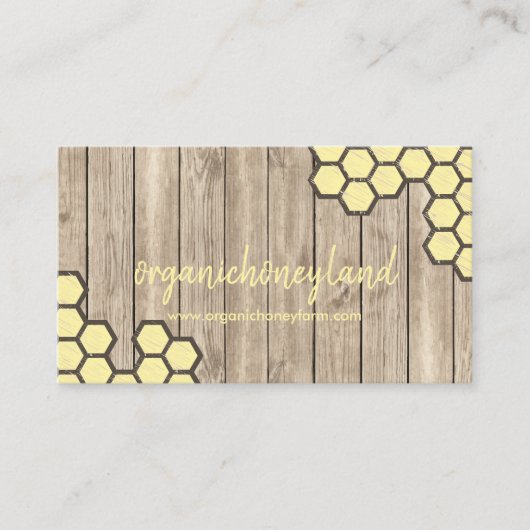 Rustic Honeycomb Pure Raw Apiary Visitekaartje (Voorkant)