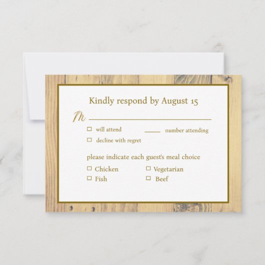 Rustic Honeyed Pine RSVP (Achterkant)