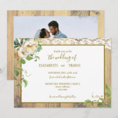 Rustic Honeyed Pine Wedding 2 Kaart (Voorkant / Achterkant)