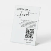 Rustic Honeymoon Fund QR Wishing Reclamebord Met Voetstuk (Voorkant)