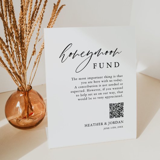 Rustic Honeymoon Fund QR Wishing Well Sign Reclamebord Met Voetstuk