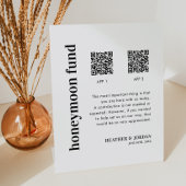 Rustic Honeymoon Fund Scan QR Wishing Well Sign Reclamebord Met Voetstuk