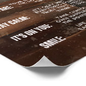 Rustic  Hood 7 Motivatie regels voor leven Poster (Hoek)