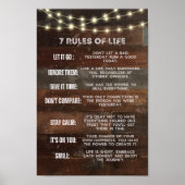 Rustic  Hood 7 Motivatie regels voor leven Poster (Voorkant)