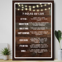 Rustic Hood 7 Motivatie regels voor leven Poster
