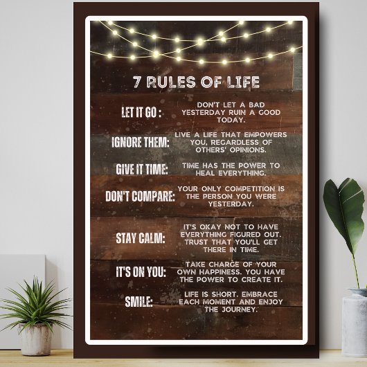 Rustic  Hood 7 Motivatie regels voor leven Poster