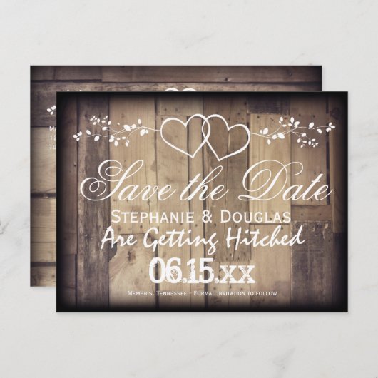 Rustic Hood Dubbelharten sparen de Briefkaarten va (Voorkant / Achterkant)