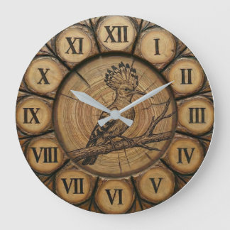 Rustic Hoopoe Bird Wall Clock Grote Klok