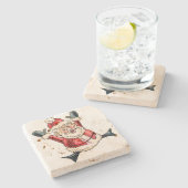 Rustic "Hooray Santa!" Onderzetter (Zijkant)