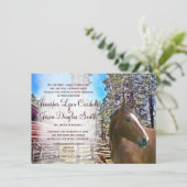 Rustic Horse Barn Corral Wedding Kaart (Staand voorkant)