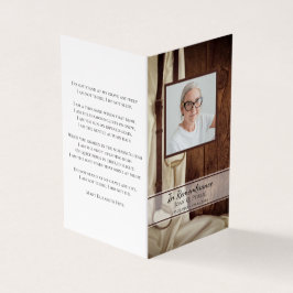 Rustic Horse Bit en Satin begrafenisgebed Visitekaartje