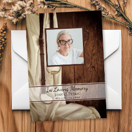 Rustic Horse Bit Satijn Begrafenis Memorial Sympat Bedankkaart