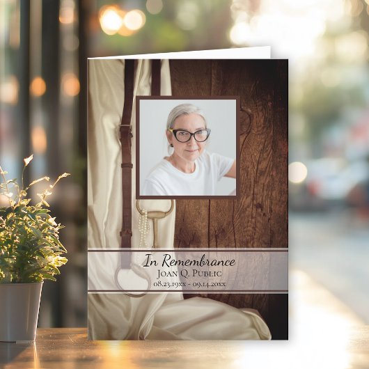 Rustic Horse Bit Satijn Westerne begrafenisdienst Programma