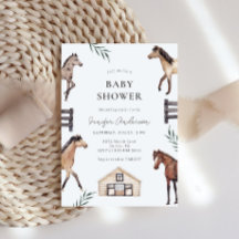 Rustic Horse Boerderij Baby shower Invitation