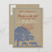 Rustic Horse Boerderij op 4 juli Uitnodiging Briefkaart (Voorkant / Achterkant)