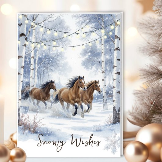 Rustic Horse Christmas Card Feestdagen Kaart