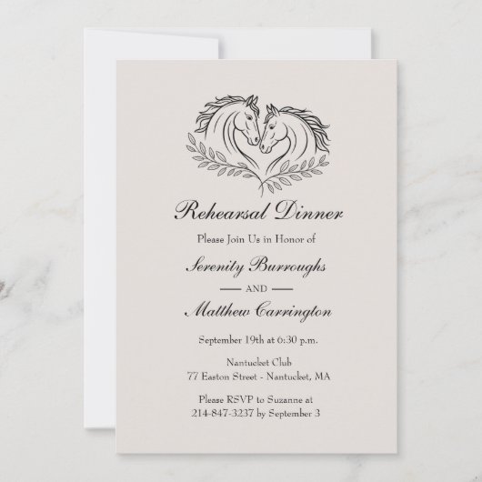 Rustic Horse Country Westerne bruiloft repetitie Kaart (Voorkant)