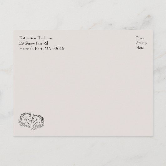 Rustic Horse Country Westerne verlovingsfeest Uitnodiging Briefkaart (Achterkant)