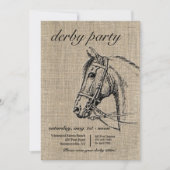 Rustic Horse Derby Party Kaart (Voorkant)