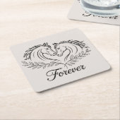 Rustic Horse Equestrian Country Westerne bruiloft Kartonnen Onderzetters (Schuin)