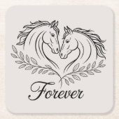 Rustic Horse Equestrian Country Westerne bruiloft Kartonnen Onderzetters (Voorkant)