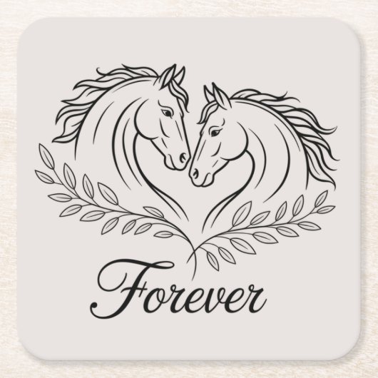 Rustic Horse Equestrian Country Westerne bruiloft Kartonnen Onderzetters (Voorkant)