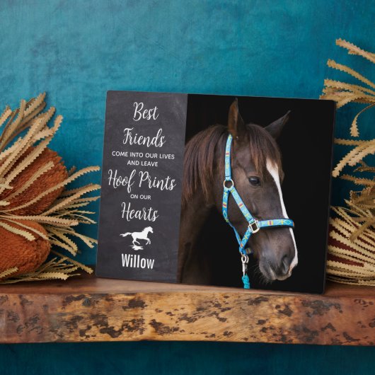 Rustic Horse Equestrian Keepomwille Horse Memorial Fotoplaat (Zijkant)