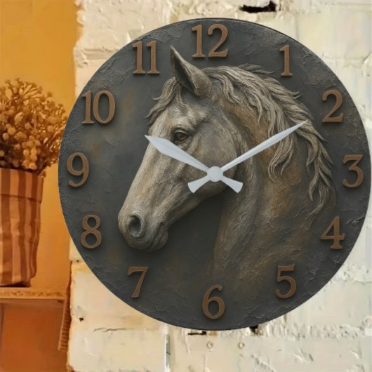 Rustic horse farmhouse decor equestrian country  grote klok