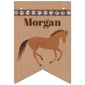 Rustic Horse Faux Leather gepersonaliseerde verjaa Vlaggetjes (Eerste vlag)