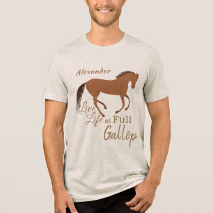 Rustic Horse Faux Leather Live Life Inspiratie Tri-Blend Shirt