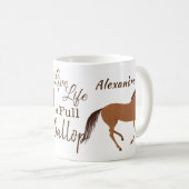 Rustic Horse Faux Leather Live Life Motivatie Koffiemok (Voorkant rechts)