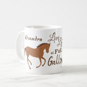 Rustic Horse Faux Leather Live Life Motivatie Koffiemok (Voorkant links)