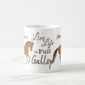Rustic Horse Faux Leather Live Life Motivatie Koffiemok (Center)