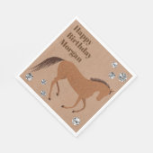Rustic Horse Faux Leather Pony Verjaardagsfeest Servet (Hoek)