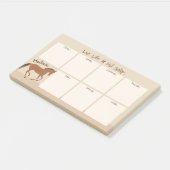Rustic Horse Faux Leather Pony Weekagenda Post-it® Notes (Schuin)
